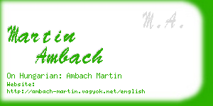 martin ambach business card